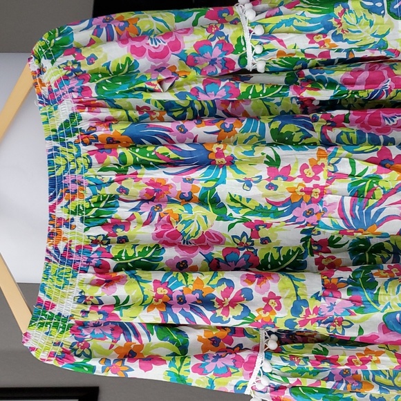 True Destinations Resort Wear Cover Up Dress Floral Pom Pom - Picture 3 of 9